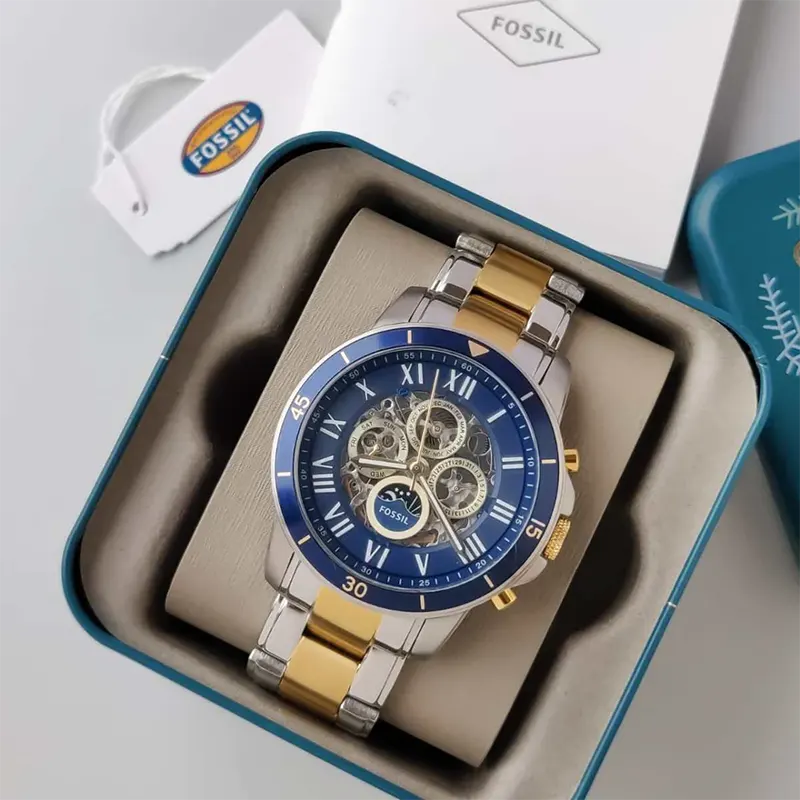 Fossil Grand Silver Stainless Steel Automatic Men's Watch- ME3141